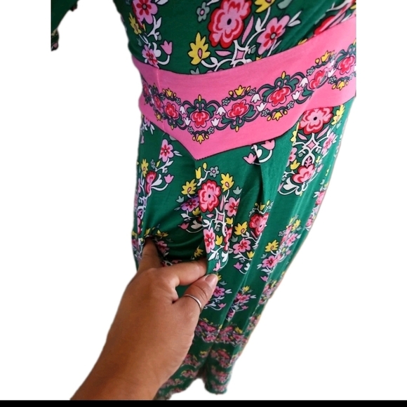 Boden Women's Green Ellie Maxi Floral Garden Party Colorful Tea Dress 4P - Picture 8 of 16